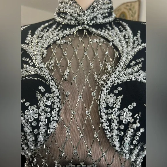 Vintage Black Tie Oleg Cassini Dress - Picture 10 of 16